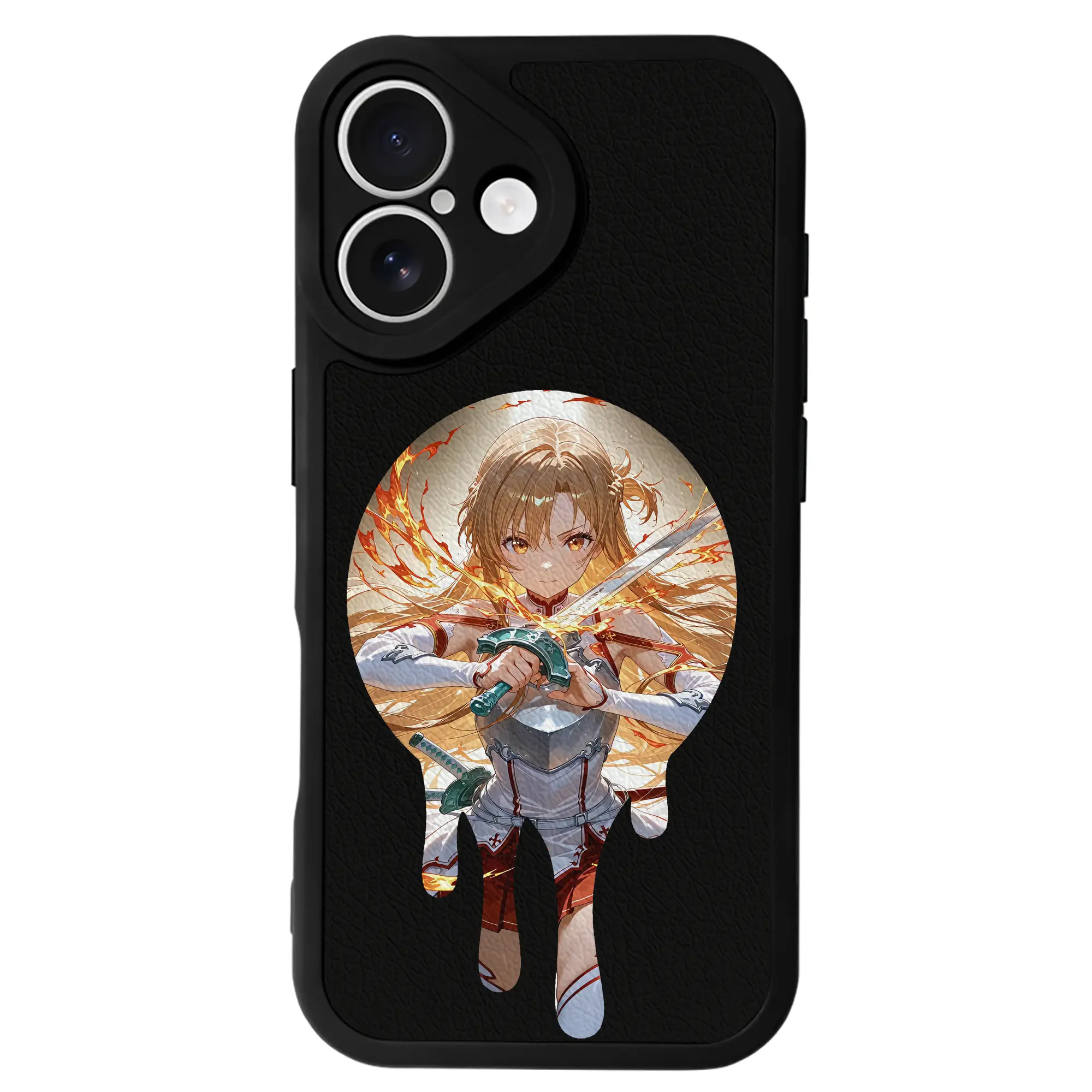 ソードアートオンライン グッズ アスナ - IPhone 16シリーズ対応 ・ シリコンスマホケース ・ レザー調 ・ 高精度フィット ・ 耐衝撃 ・ ワイヤレス充電対応 ・ 精密カット